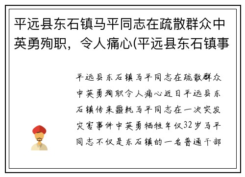 平远县东石镇马平同志在疏散群众中英勇殉职，令人痛心(平远县东石镇事件)